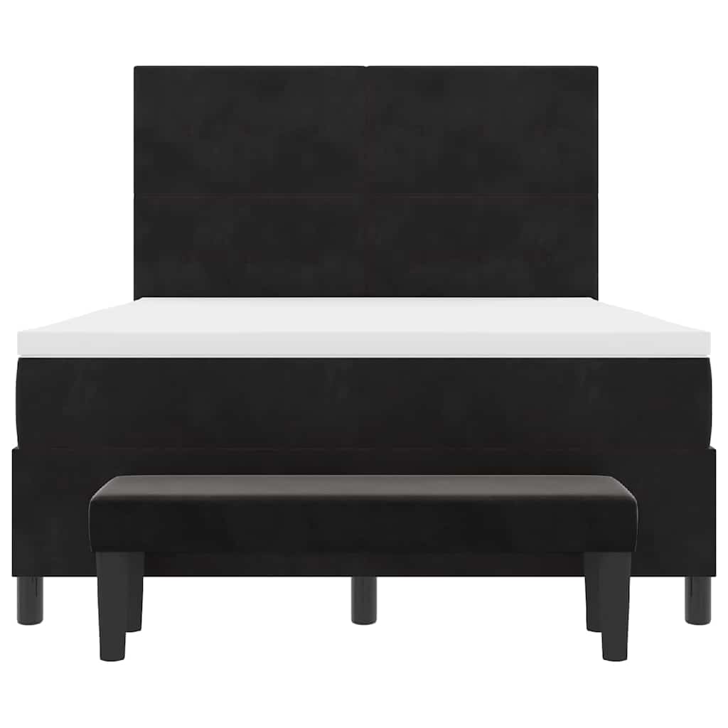 Letto a molle con testiera Nero 190 x 140 cm Velluto | homemem39