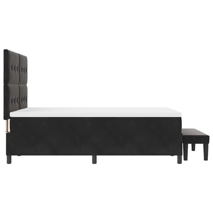 Letto a molle con testiera Nero 190 x 140 cm Velluto | homemem39