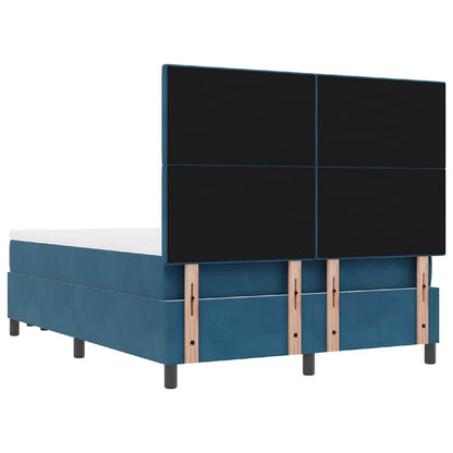 Letto a molle con testiera Blu scuro 190 x 140 cm Velluto | homemem39