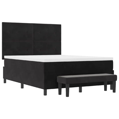 Letto a molle con cuscino Nero 200 x 140 cm Velluto | homemem39