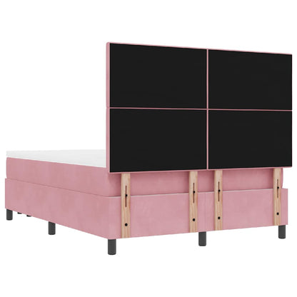 Letto a molle con cuscino Rosa 200 x 140 cm Velluto | homemem39
