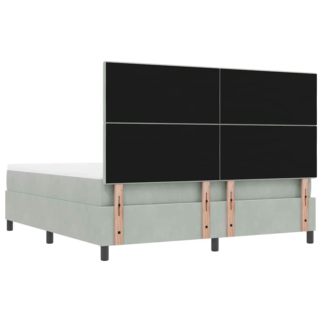 Letto a molle con testiera Grigio chiaro 200 x 180 cm Velluto | homemem39