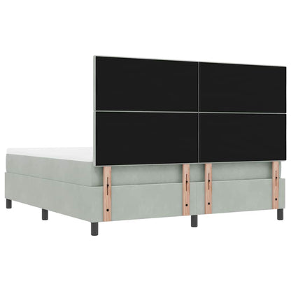 Letto a molle con testiera Grigio chiaro 200 x 180 cm Velluto | homemem39