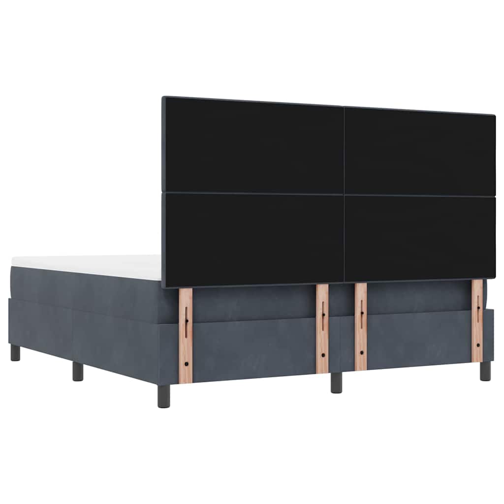 Letto a molle con testiera Grigio scuro 200 x 180 cm Velluto | homemem39