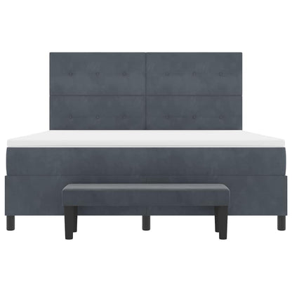 Letto a molle con testiera Grigio scuro 200 x 180 cm Velluto | homemem39
