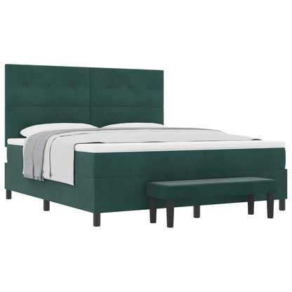Letto a molle con testiera Verde scuro 200 x 180 cm Velluto | homemem39