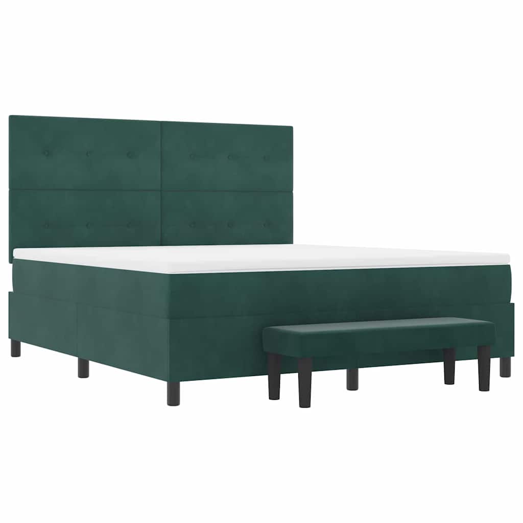 Letto a molle con testiera Verde scuro 200 x 180 cm Velluto | homemem39