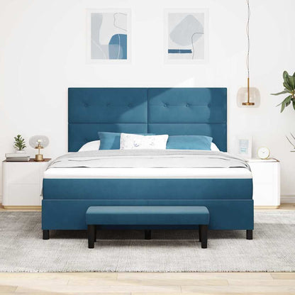 Letto a molle con testiera Blu scuro 200 x 180 cm Velluto | homemem39