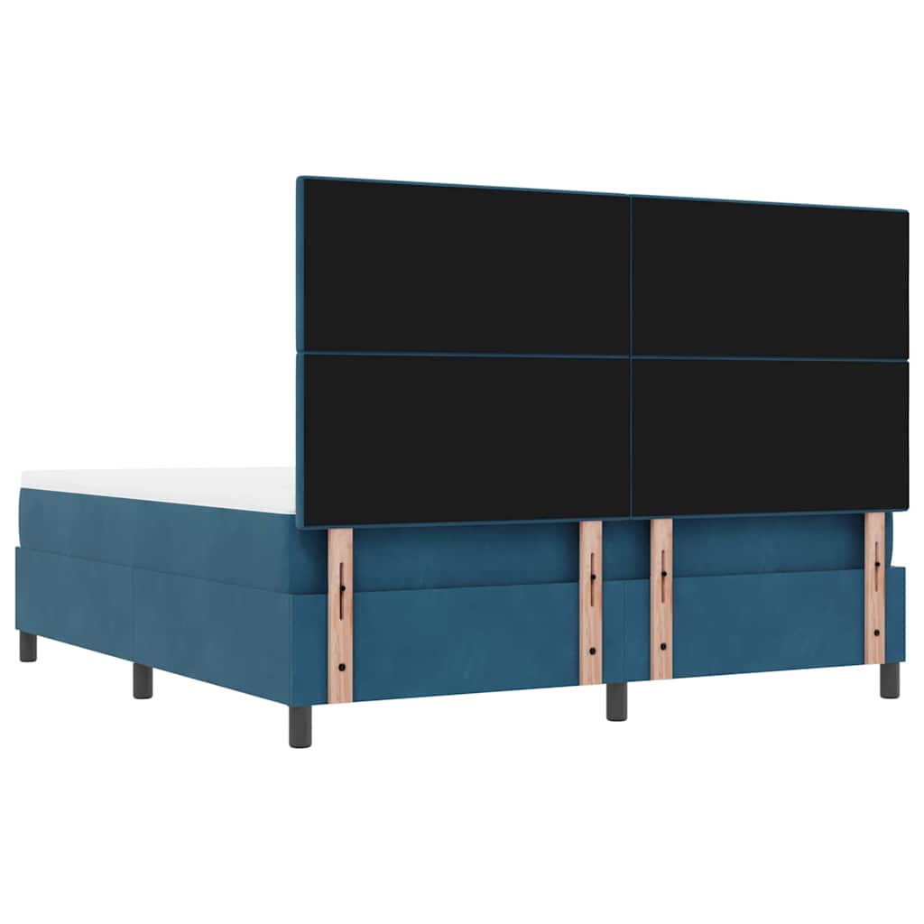 Letto a molle con testiera Blu scuro 200 x 180 cm Velluto | homemem39