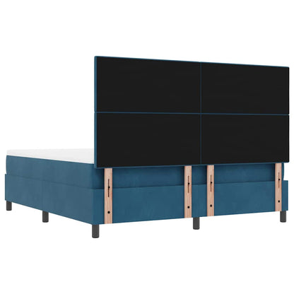 Letto a molle con testiera Blu scuro 200 x 180 cm Velluto | homemem39