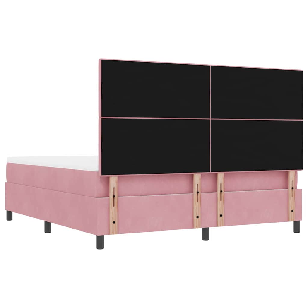 Letto a molle con testiera Rosa 200 x 180 cm Velluto | homemem39