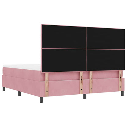Letto a molle con testiera Rosa 200 x 180 cm Velluto | homemem39