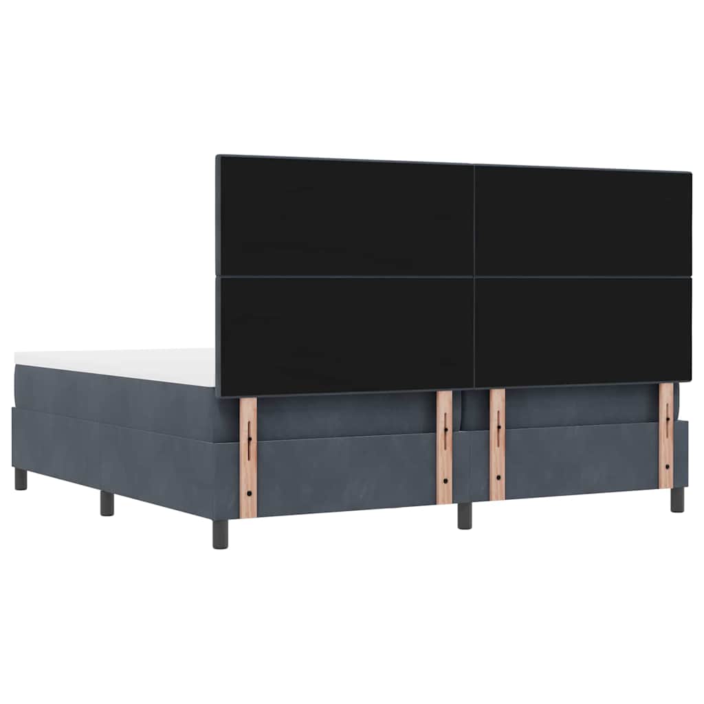 Letto a molle con materasso Grigio scuro 200 x 200 cm Velluto - homemem39