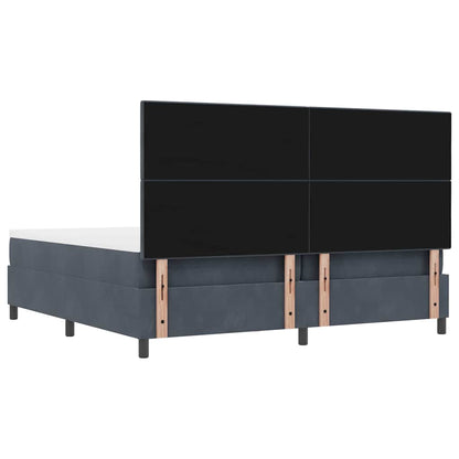 Letto a molle con materasso Grigio scuro 200 x 200 cm Velluto - homemem39