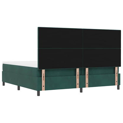 Letto a molle con testiera Verde scuro 200 x 200 cm Velluto | homemem39