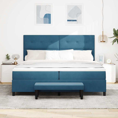 Letto a molle con testiera Blu scuro 200 x 200 cm Velluto | homemem39