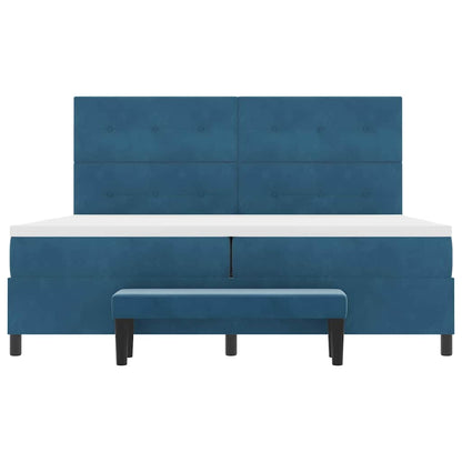 Letto a molle con testiera Blu scuro 200 x 200 cm Velluto | homemem39