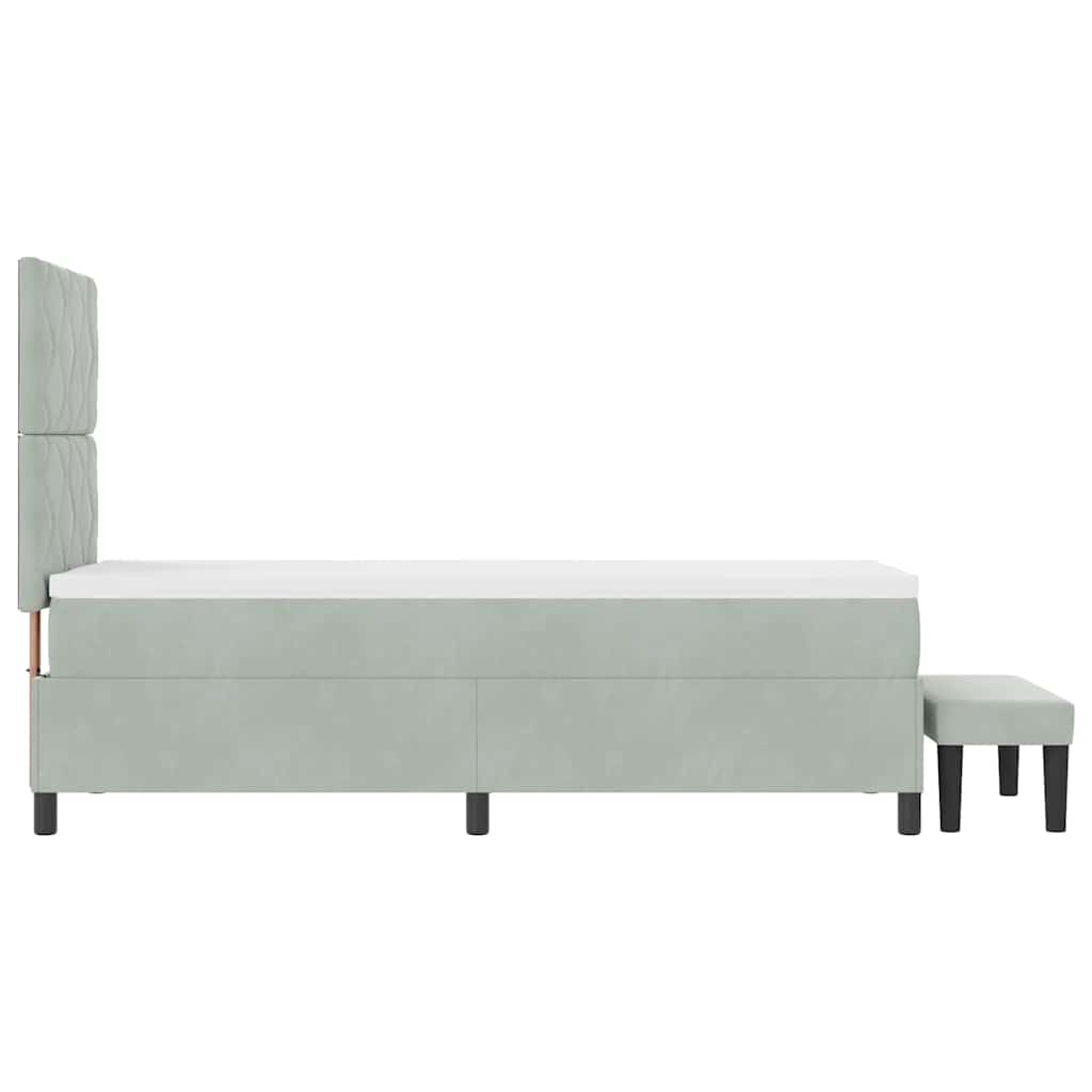 Letto a molle con materasso Grigio chiaro 80 x 200 cm Velluto - homemem39