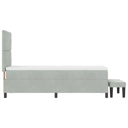 Letto a molle con materasso Grigio chiaro 80 x 200 cm Velluto - homemem39