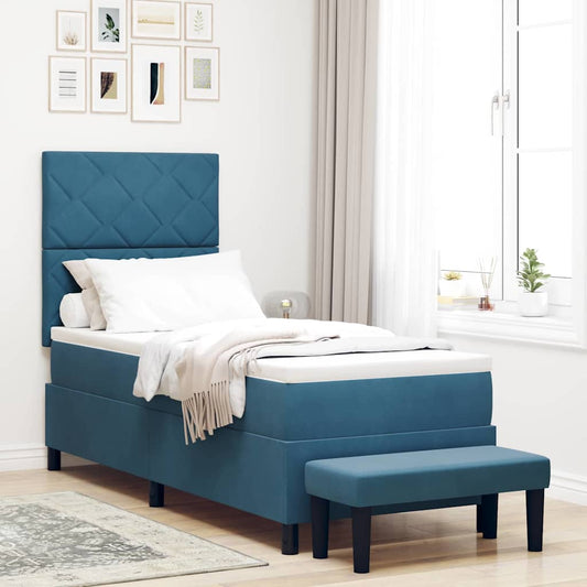 Letto a molle con testiera Blu scuro 200 x 80 cm Velluto | homemem39