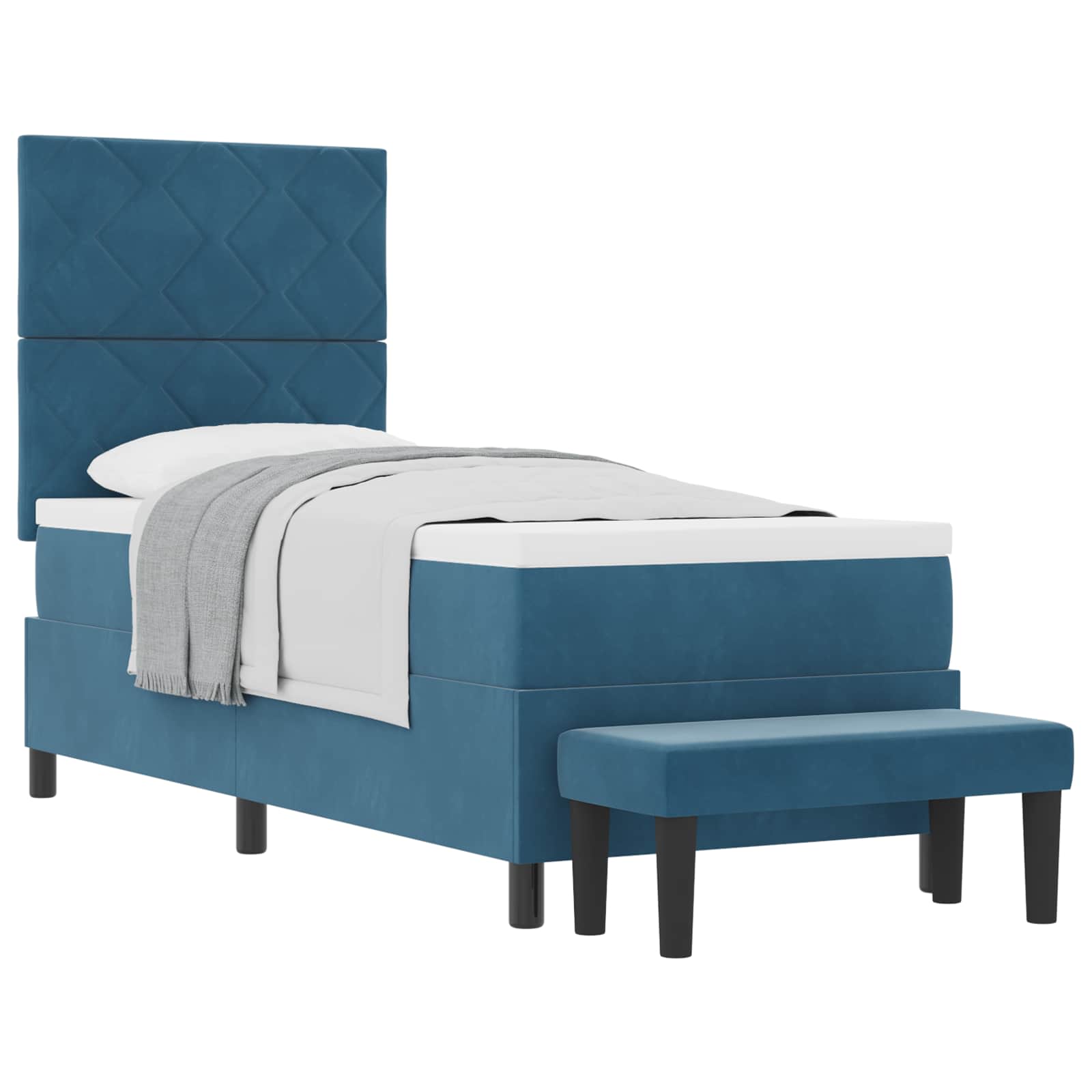 Letto a molle con testiera Blu scuro 200 x 80 cm Velluto | homemem39