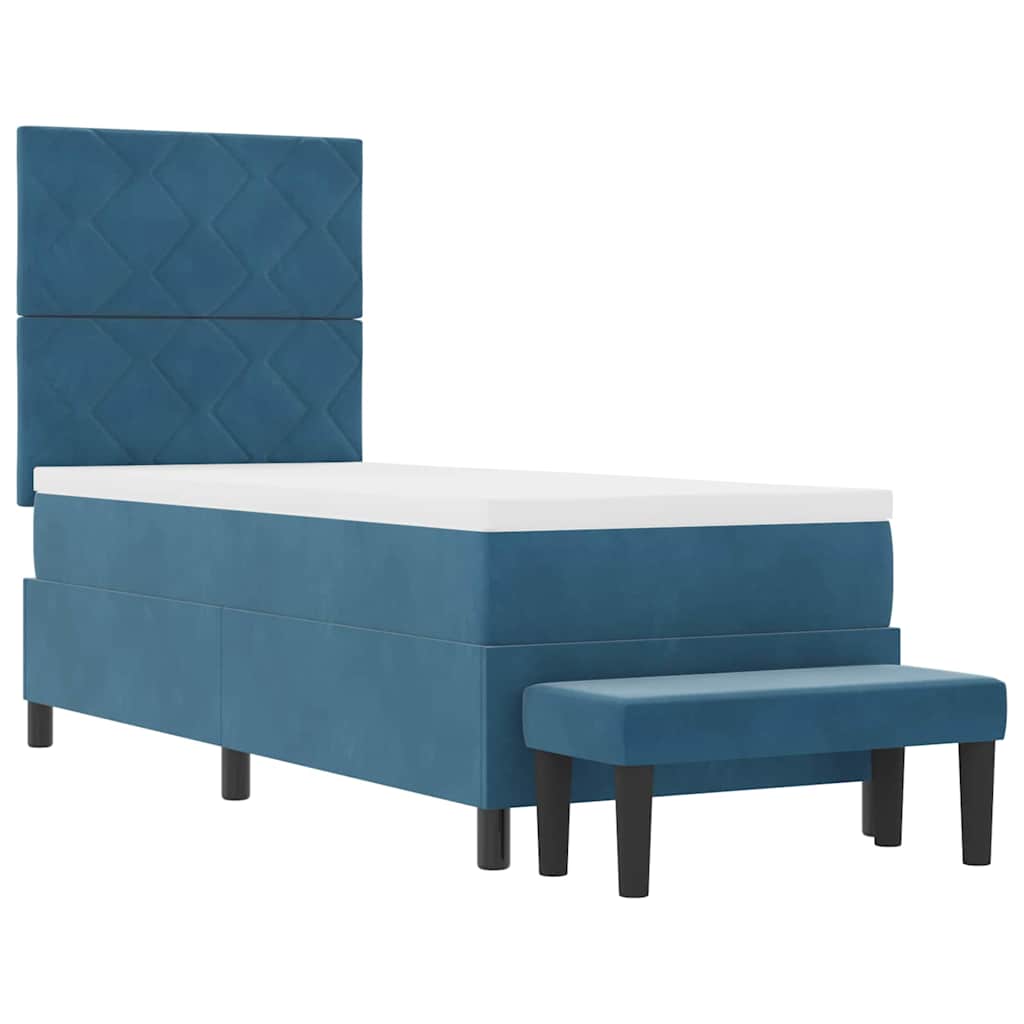Letto a molle con testiera Blu scuro 200 x 80 cm Velluto | homemem39