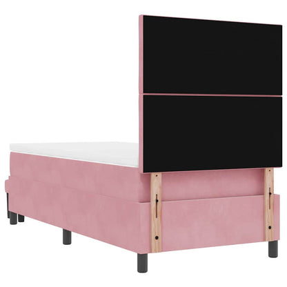 Letto a molle con testiera Rosa 200 x 90 cm Velluto | homemem39