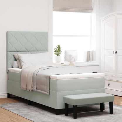 Letto a molle con materasso Grigio chiaro 100 x 200 cm Velluto - homemem39