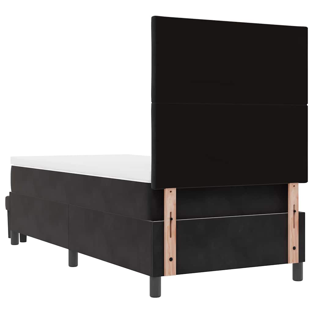 Letto a molle con testiera Nero 200 x 100 cm Velluto | homemem39