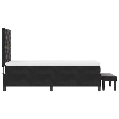 Letto a molle con materasso Nero 100 x 200 cm Velluto