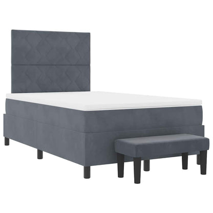 Letto a molle con materasso Grigio scuro 120 x 190 cm Velluto - homemem39