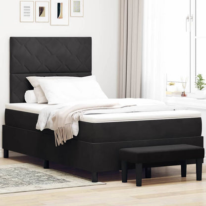 Letto a molle con materasso Nero 120 x 190 cm Velluto - homemem39