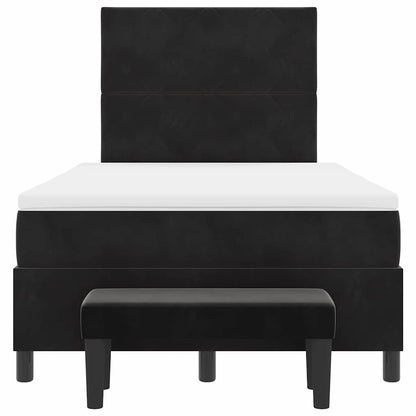 Letto a molle con materasso Nero 120 x 190 cm Velluto - homemem39