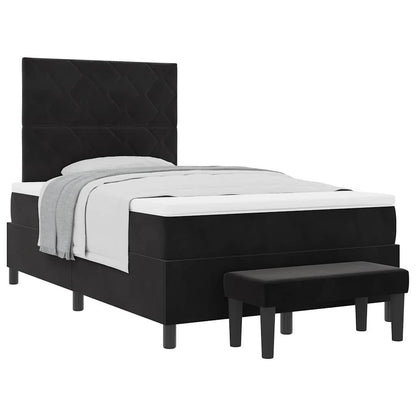 Letto a molle con materasso Nero 120 x 190 cm Velluto - homemem39