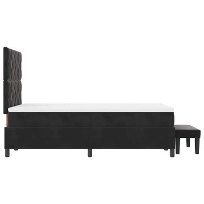 Letto a molle con materasso Nero 120 x 190 cm Velluto - homemem39