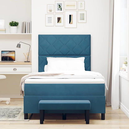 Letto a molle con testiera Blu scuro 190 x 120 cm Velluto | homemem39