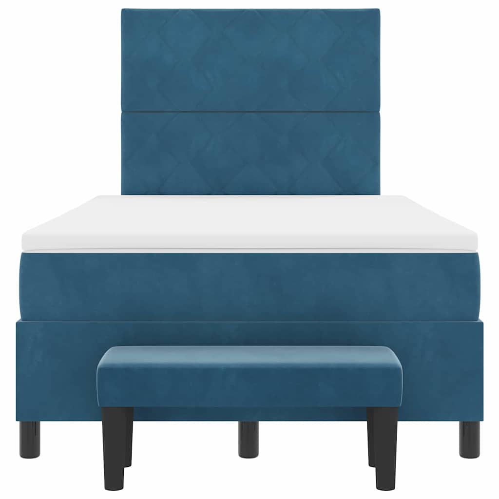 Letto a molle con testiera Blu scuro 190 x 120 cm Velluto | homemem39