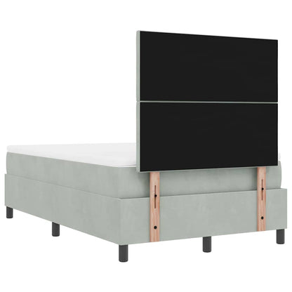 Letto a molle con materasso Grigio chiaro 120 x 200 cm Velluto - homemem39