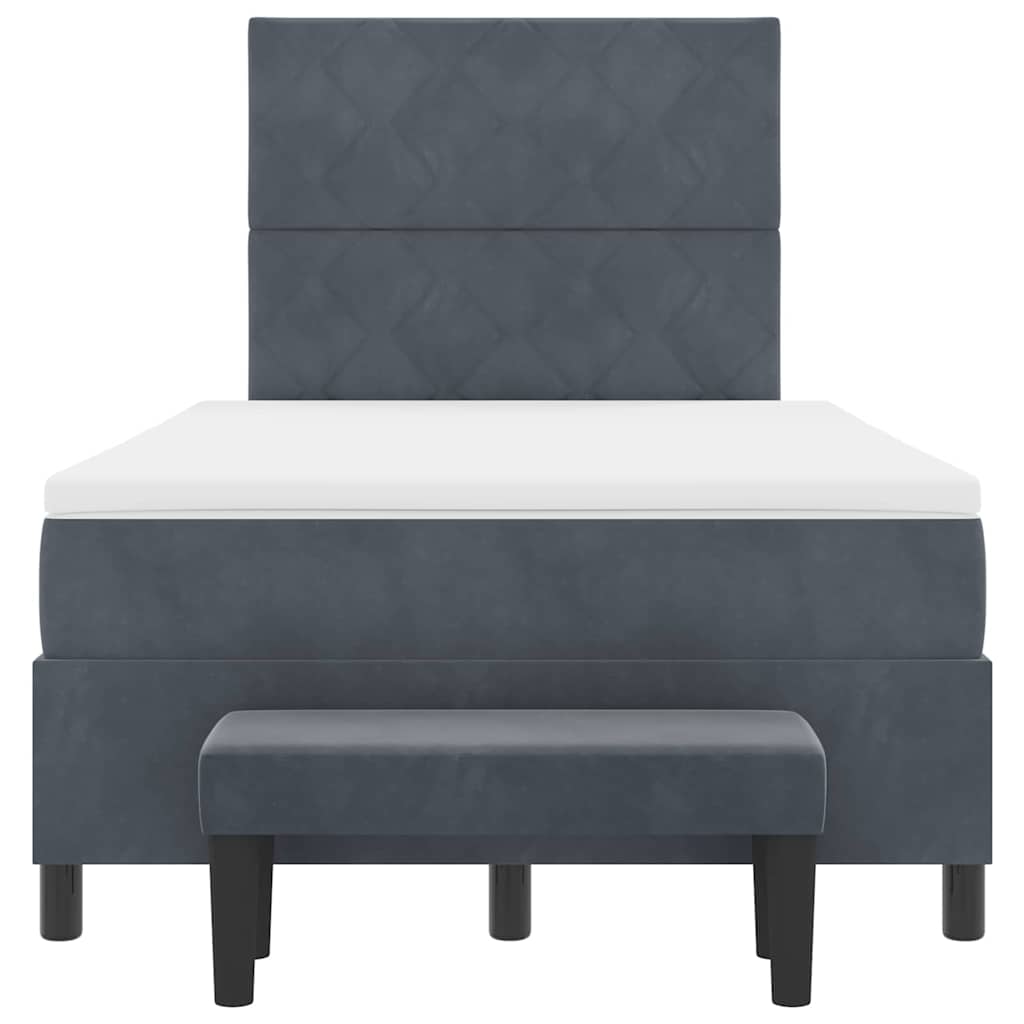 Letto a molle con materasso Grigio scuro 120 x 200 cm Velluto - homemem39