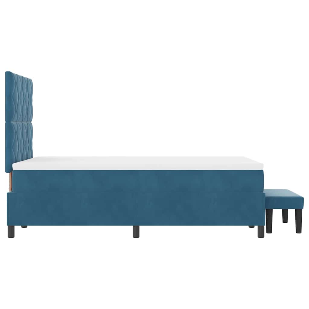 Letto a molle con testiera Blu scuro 200 x 120 cm Velluto | homemem39
