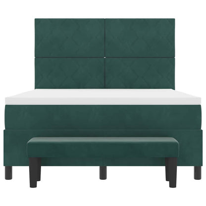 Letto a molle con testiera Verde Scuro 190 x 140 cm Velluto | homemem39