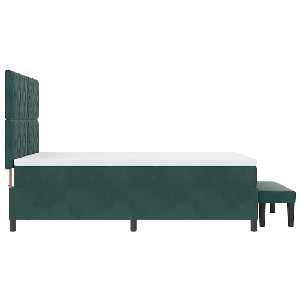 Letto a molle con testiera Verde Scuro 190 x 140 cm Velluto | homemem39