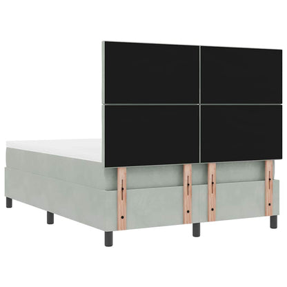 Letto a molle con testiera Grigio chiaro 200 x 140 cm Velluto | homemem39
