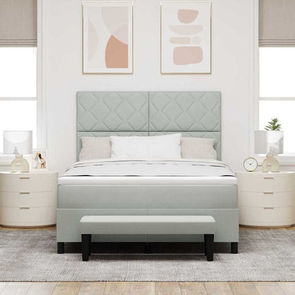 Letto a molle con testiera Grigio chiaro 200 x 160 cm Velluto