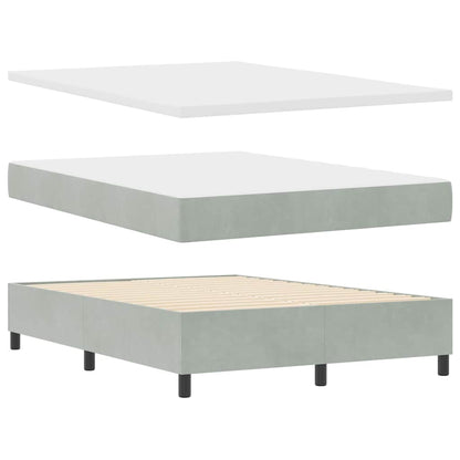 Letto a molle con testiera Grigio chiaro 200 x 160 cm Velluto | homemem39