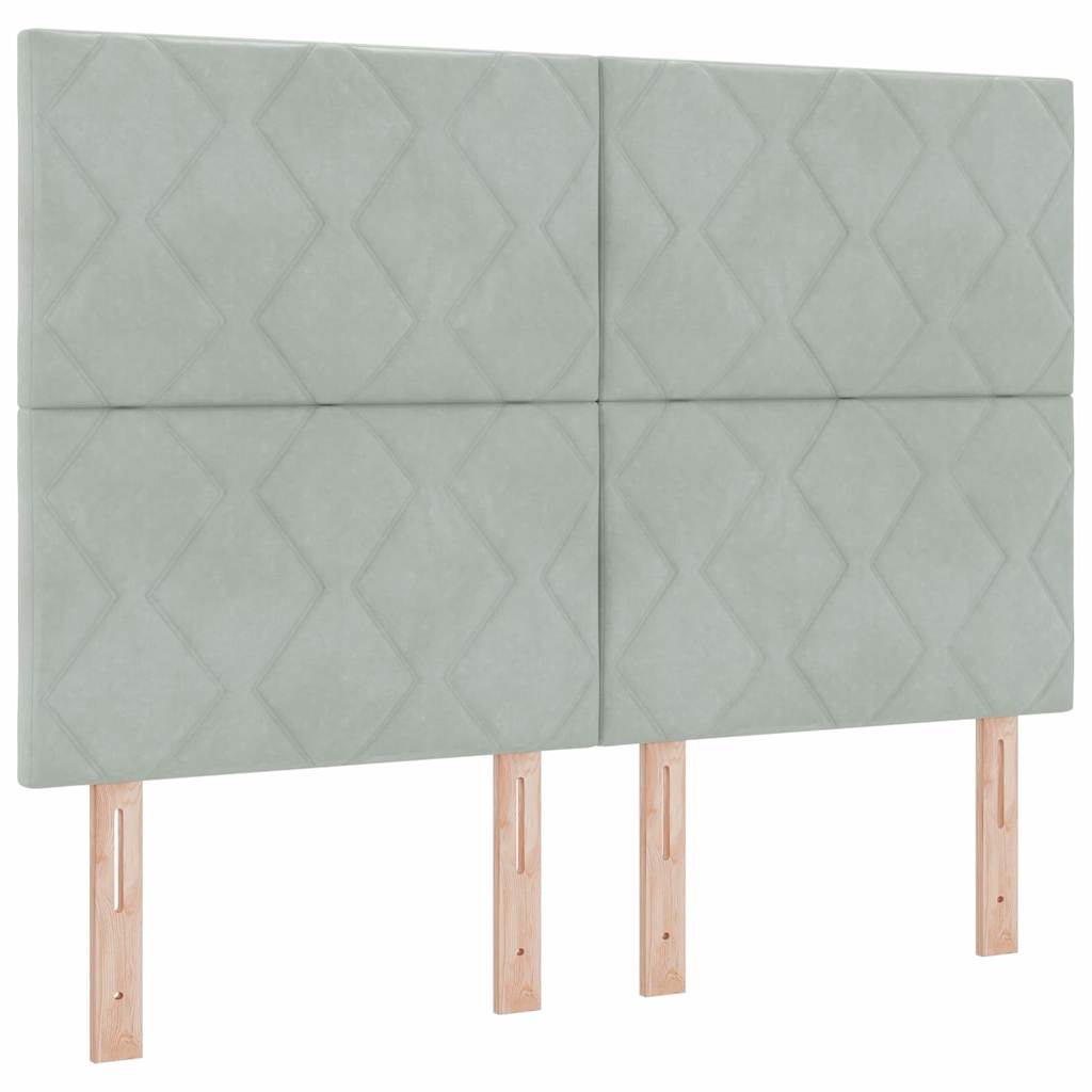 Letto a molle con testiera Grigio chiaro 200 x 160 cm Velluto | homemem39
