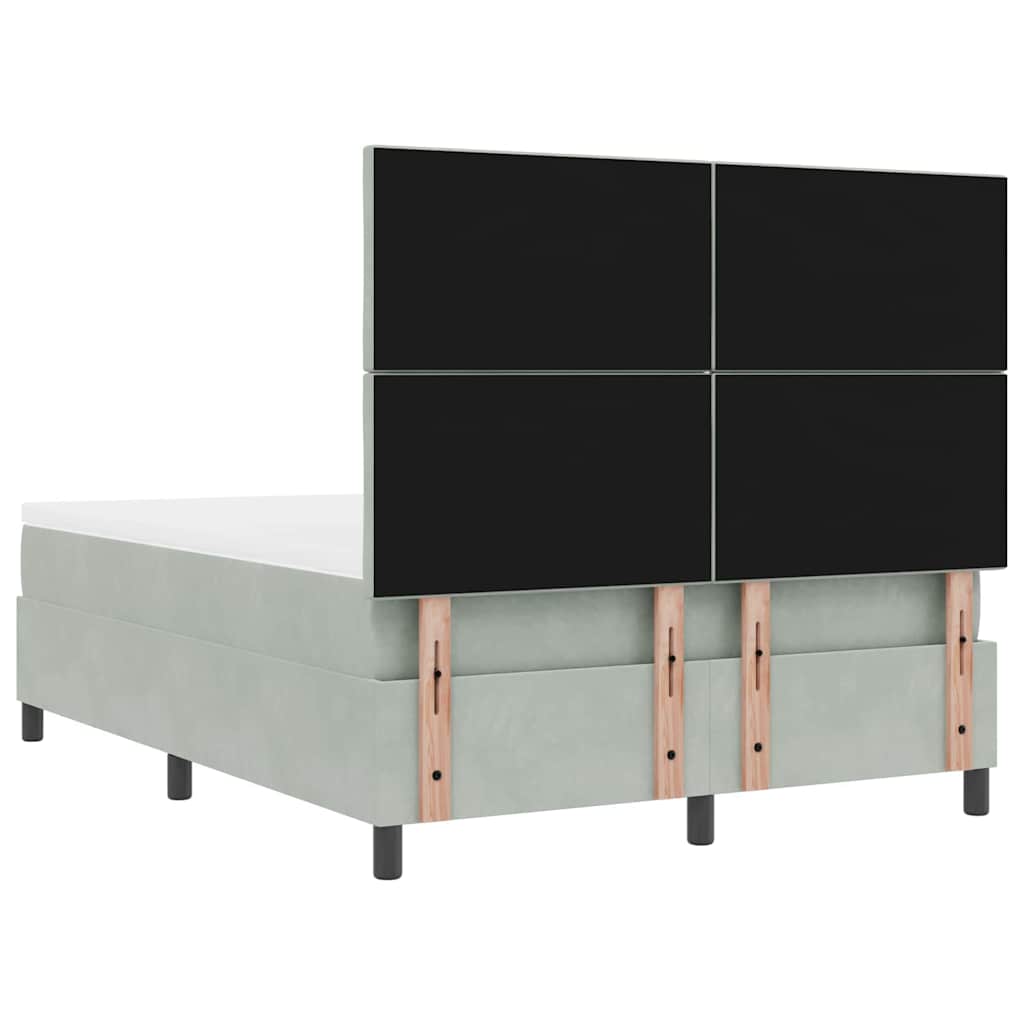 Letto a molle con testiera Grigio chiaro 200 x 160 cm Velluto | homemem39