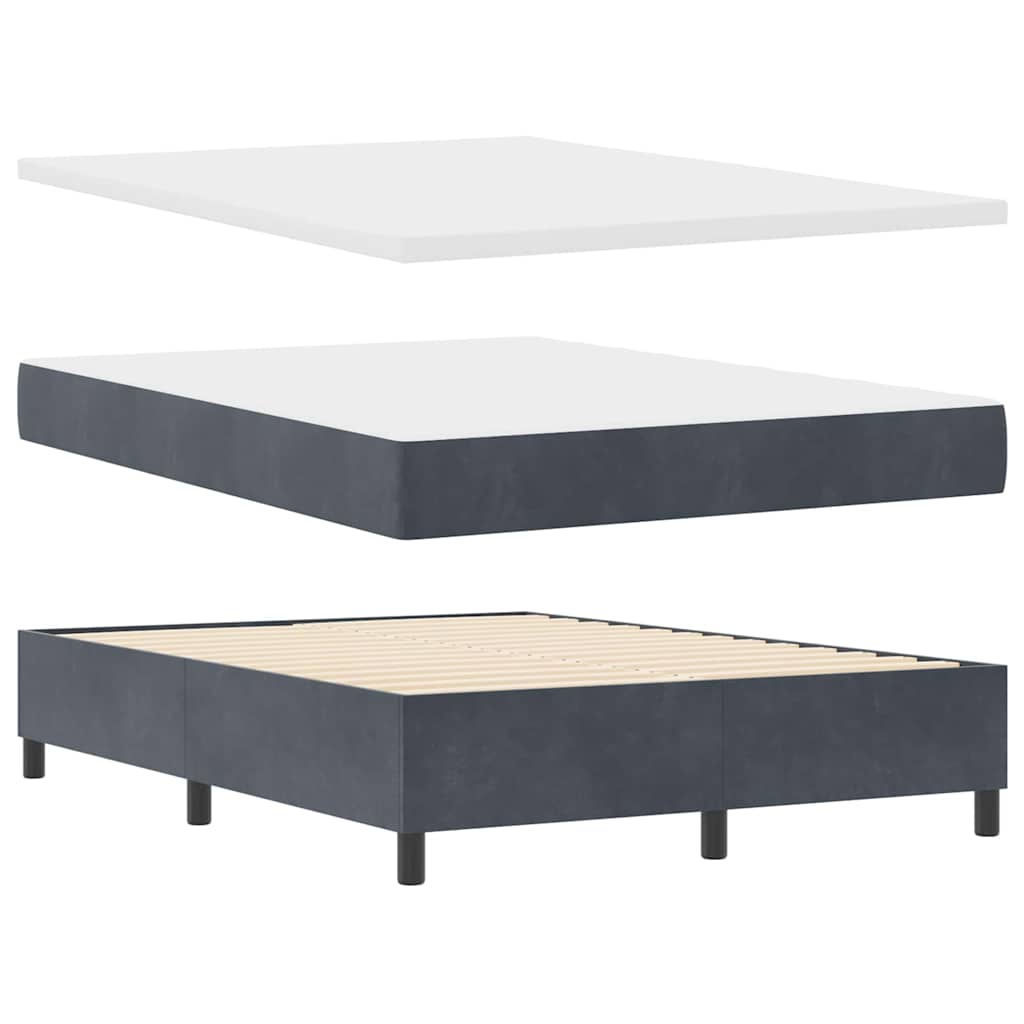 Letto a molle con testiera Grigio scuro 200 x 160 cm Velluto | homemem39