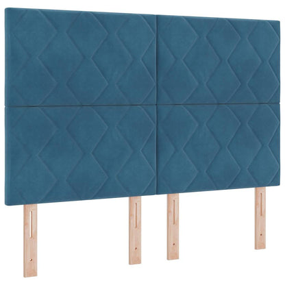 Letto a molle con testiera Blu scuro 200 x 160 cm Velluto | homemem39