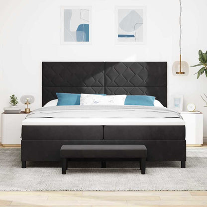 Letto a molle con materasso Nero 200 x 200 cm Velluto - homemem39